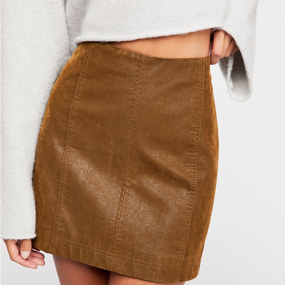 Free People Modern Femme Vegan Leather Skirt